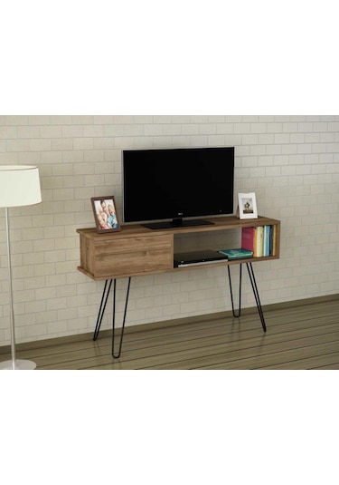 Dekorister Lara Metal Ayaklı Tv Ünitesi Ceviz
