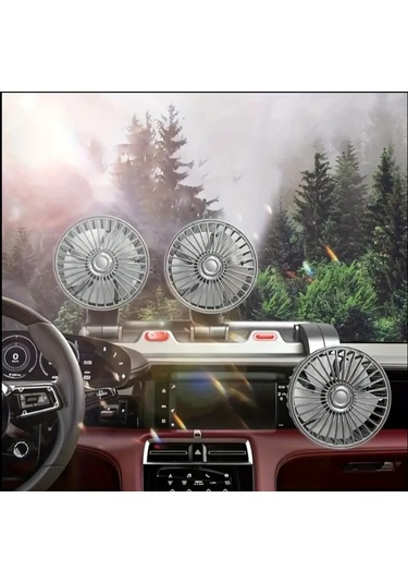 Atay Garage 3 Kafalı Vantilatör 12 Wolt Çıkışlı Arabada Karavanda Evde Kullanıma Musait