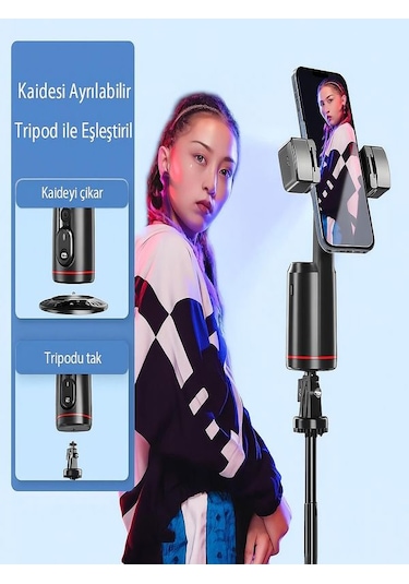 360 Yüz Takipli Rgb Işıklı Profesyonel Gimbal Tripod Telefon Sabitleyici Fotoğraf & Video