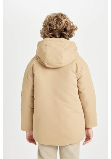 DeFacto Erkek Çocuk Su İtici Kapüşonlu Polar Astarlı Parka C9077A824WNBG395