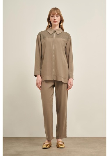 Ftz Kadın File Detay Takım Haki 31047 Haki