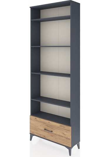 Arges Dolap 5 Raflı Tek Çekmeceli 88x30x243 Antrasit-çam Antrasit