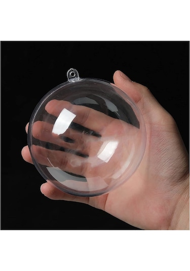Şeffaf Mika Küre - Asılabilir Plastik Top - 12 cm