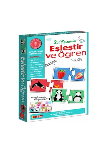3 Yaş Eşleştir Ve Öğren Zıt Kavramlar diytoy