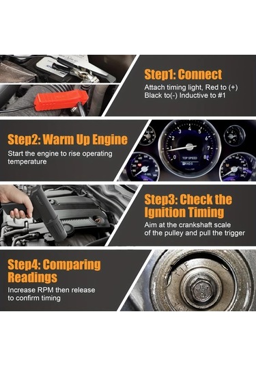 Besthome1 Siyah Obdresource 12v Endüksiyon Ateşleme Avans Tabancası Yüksek Güçlü 100w