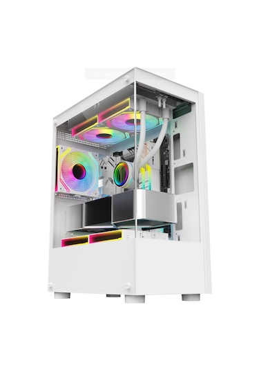 Revenge Crystal 3 Fanlı Cam Panel Bilgisayar Kasası Beyaz