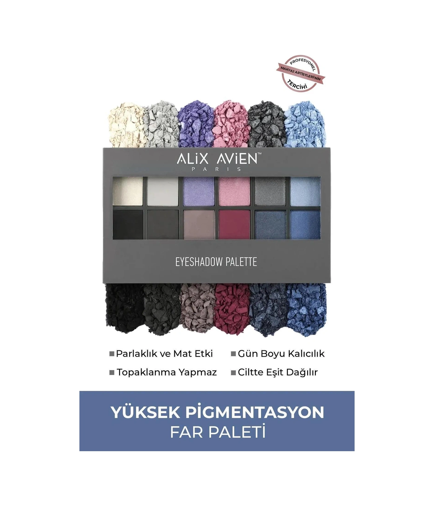 Alix Avien Yoğun Pigment Veren Kalıcı Işıltı Ve Parlaklık Sağlayan Dolgunlaştırıcı Simli Makyaj Seti