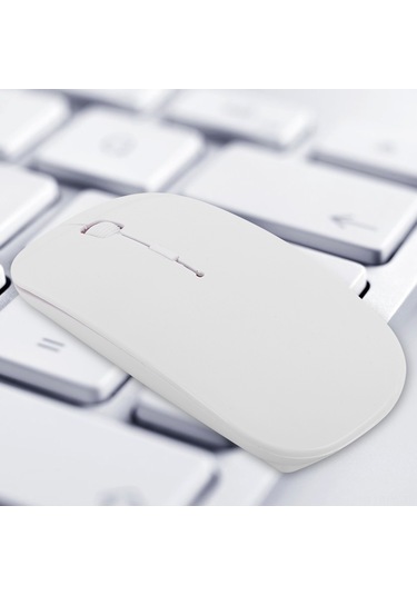 Tenfowee Ergonomik Kablosuz Mouse - 1600 Dpı Hassas Konumlandırma, 10m Uzaklık, 4 Tuş, Windows/mac Uyumlu, Beyaz Pil Dahil Değil