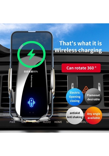 Kablosuz Araç Telefonu Tutucu 15 W Hızlı Şarj Kablosuz Şarj 1pc