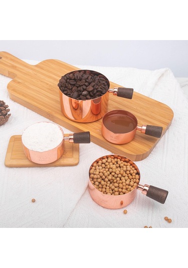 Homyl Paslanmaz Çelik Ölçme Kabı Çok Amaçlı Süt Evine 250-ml Bakır