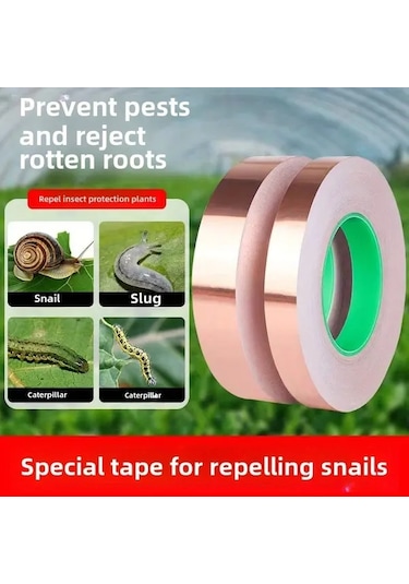 Sunshine011 Bahçe Salyangoz Önleyici 2cm Bakır Folyo Bant - Çiçek Ve Bitki Koruma, Elektriksiz