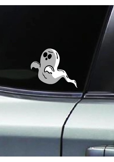 J462 Komik Hayalet Araba Çıkartmaları Çıkartmaları Vinil Araç Yakıt Deposu Kapağı Su Geçirmez Dekorasyon Araba Çıkartmaları 17x14cm
