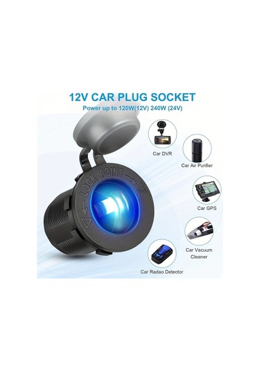 Xuweiwei Clelo 12v Araç Için 1 Set Çift Usb Ve Type-c Şarj Led Ekranlı Rv Tekne Ve Araçlar Için Hızlı Şarj Bağımsız Açma Kapama Düğmeli 12v 24v Araçlar Için Uygun