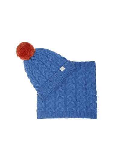 Fonem Unisex Sayra 2li Çocuk Bere Set 8-12 Yaş Fo 5184 Saks Mavisi