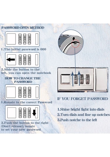 Tuomeng A5 Moda Şifre Kitabı Kilitli Yaratıcı Hesap Notu Dizüstü Şifre Kitabı-mor