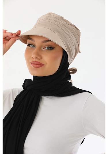 Safari Bağlamalı Siyah Siperli Bandana Vizör Siyah