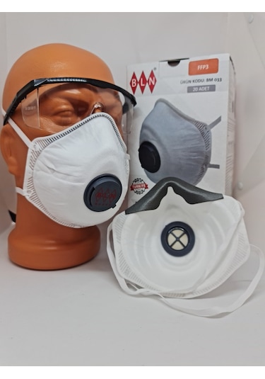 Bln Bm 033 Ffp3 Nr Aktif Form Konik Ventilli Toz Maske 20 Adet