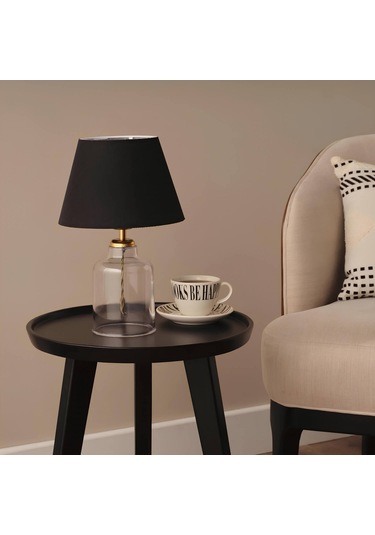 Homing Noi Şeffaf Kristal Abajur Ayd-3430 Siyah