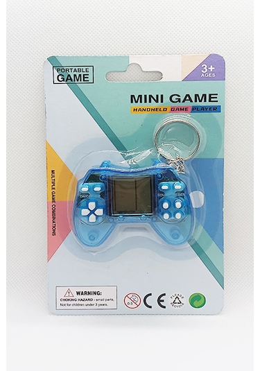 Mini Tetris Konsol Oyunu Anahtarlık Mavi
