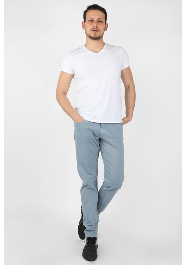 Erkek 5 Cep Gabardin Pantolon Mavi