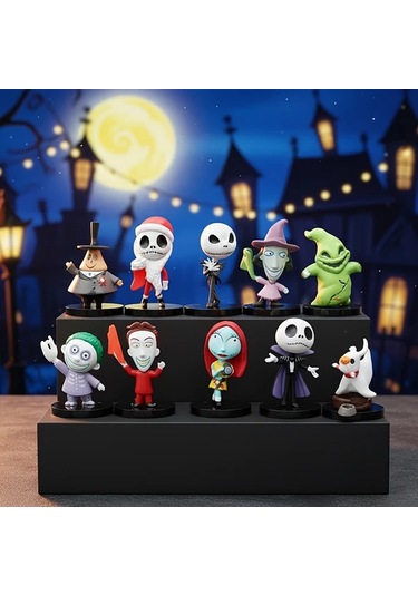 Hightower 10 Adet Nightmare Before Christmas Koleksiyon Figürleri Jack Skellington Sally Zero