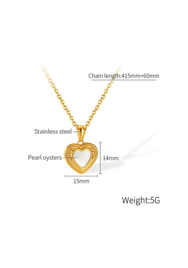 Sones Opk Gx2428 Vintage Paslanmaz Çelik Şeftali Kalp Kolye Mizaç Köprücük Kemiği Kolye Çok Renkli