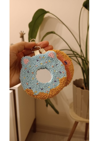 Aynalı Donut Anahtarlık Charm Turkuaz