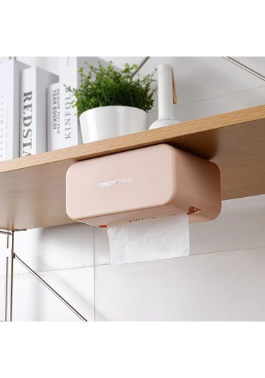 Yeşil Duvara Monte Yapışkanlı Doku Kutusu Peçete Tutucu Masaüstü Tepsi Banyo Kağıt Havlu Saklama Kutusu Mutfak Peçete Konteyner Organizatör