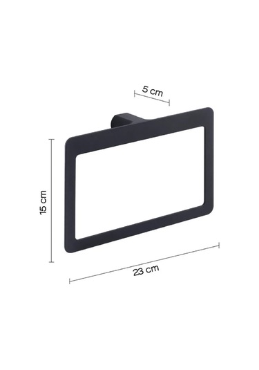 Pirenei Havluluk, Yuvarlak, 23cm - Mat Siyah Mat Siyah