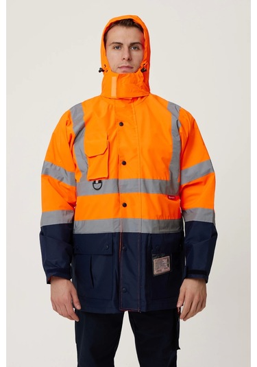 Eradium 5n1 Reflektörlü İş Güvenliği Parkası F.turuncu-lacivert