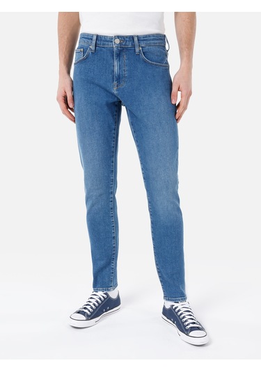 Colins 041 Danny Dar Kesim Düşük Bel Düz Paça Mavi Jean Erkek Pantolon Cl1068872 DENİM