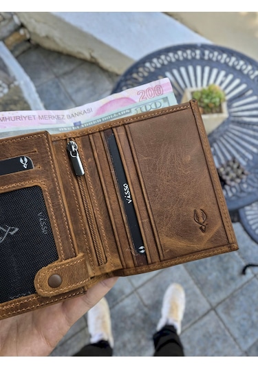 Visso 114 Hakiki Deri İsme Özel Erkek Ve Kadın Cüzdan Çanta Fındık