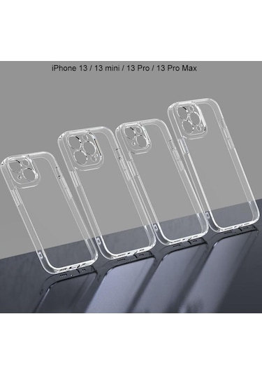 Apple Uyumlu iPhone 13 Kamera Korumalı 3D Şeffaf Silikon Kılıf 514128999
