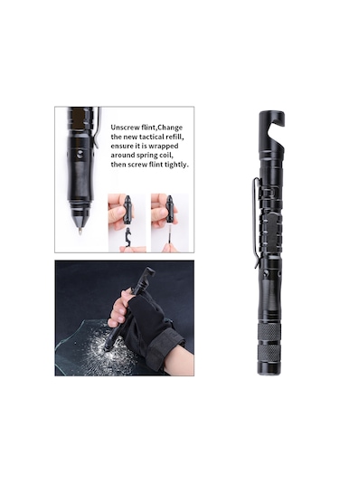 Homyl Taktik Kalem Elde Taşınabilir Kamp Yürüyüş Pusula Cam Siyah