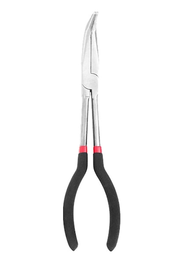 Kosona 28 Cm Uzunlukta Siyah 90 Derece Eğik Ağızlı, Plastik Saplı Alet Çeliği Pense