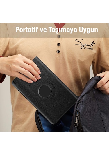 SM Galaxy Uyumlu Tab A 10.0 (P580-P585) 360 Derece Döner Standlı Kılıf