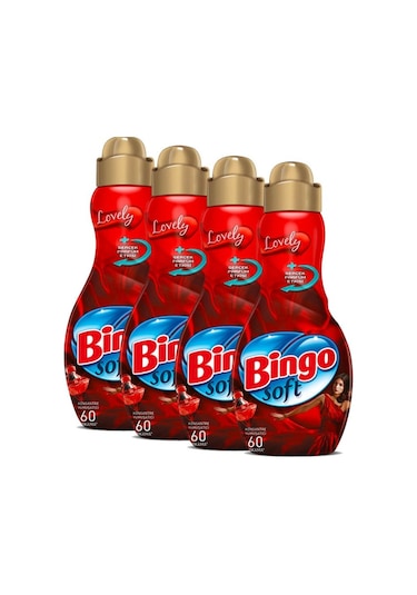 Bingo Soft Konsantre Çamaşır Yumuşatıcısı Lovely 4 x 1440 ML