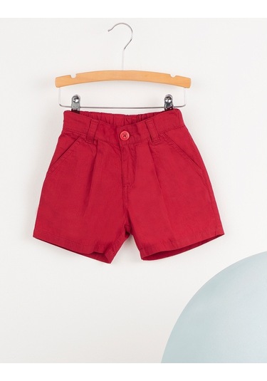 Denokids Ollie&Olla V Cepli Kırmızı Gabardin Erkek Çocuk Şort Çok Renkli