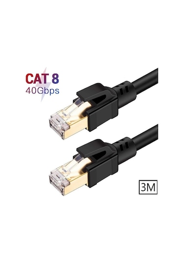 Speeduf Cat8 3m 40gbps S/ftp 2000mhz Yüksek Hızlı İnternet Kablosu