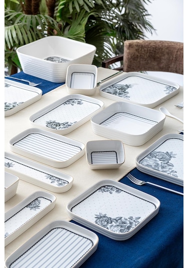 Leonas 6 Kişilik 45 Parça Kahvaltı & Yemek Takımı Çok Renkli