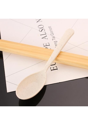 Mavi Çorba Kaşığı Çevre Dostu Uzun Saplı Plastik Mikrodalga Bulaşık Makinesinde Yıkanabilir Lapa Kaşığı Çocuk Sofra