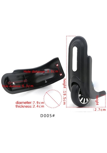 Homyl 1 Pair Değiştirme Bagaj Tekerlek Bavul Tamir Dilsiz Siyah
