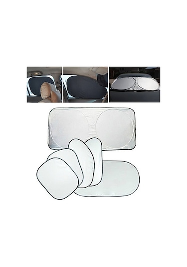 6 İn 1 Yaz Aksesuarları Kaplamalı Gümüş Araba Güneşlik Kumaş Seti