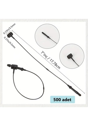 El Geçmeli Siyah Kılçık 7"inç / 17,78cm 1pk-500 Adet