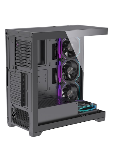 Gameline Elıte 5x Rgb Fan Kumandalı Usb 3.0 Atx Gaming Bilgisayar Kasası Siyah