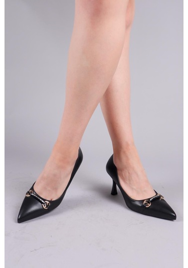 Lepel Taşlı Gold Tokalı Stiletto Siyah-8503 Siyah
