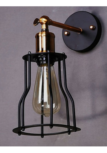 Riolight Retro Mafsallı Kafes Aplik Siyah