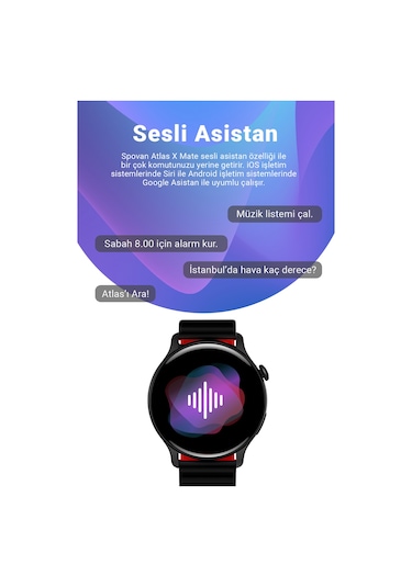 Spovan Atlasx Mate Amoled Akıllı Saat (Distribütör Garantili)