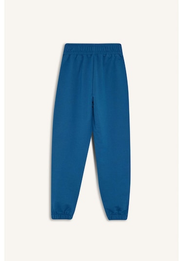 Defacto Kız Çocuk 2li Takım Baskılı Kısa Kollu Tişört Beli Lastikli Eşofman Altı E6414a825aube376 Mavi