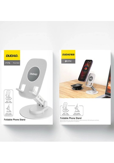 F17s Masaüstü Telefon Tutucu Döner Tabanı Alüminyum Paslanmaz Çelik Katlanabilir - 9007909168658ynt